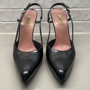 Prada black leather sling back heels.4.5” heel height.